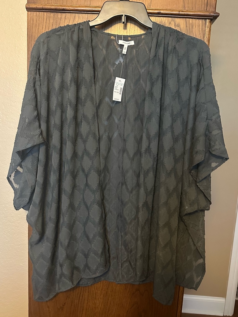 Lightweight Gray Open-Front Kimono